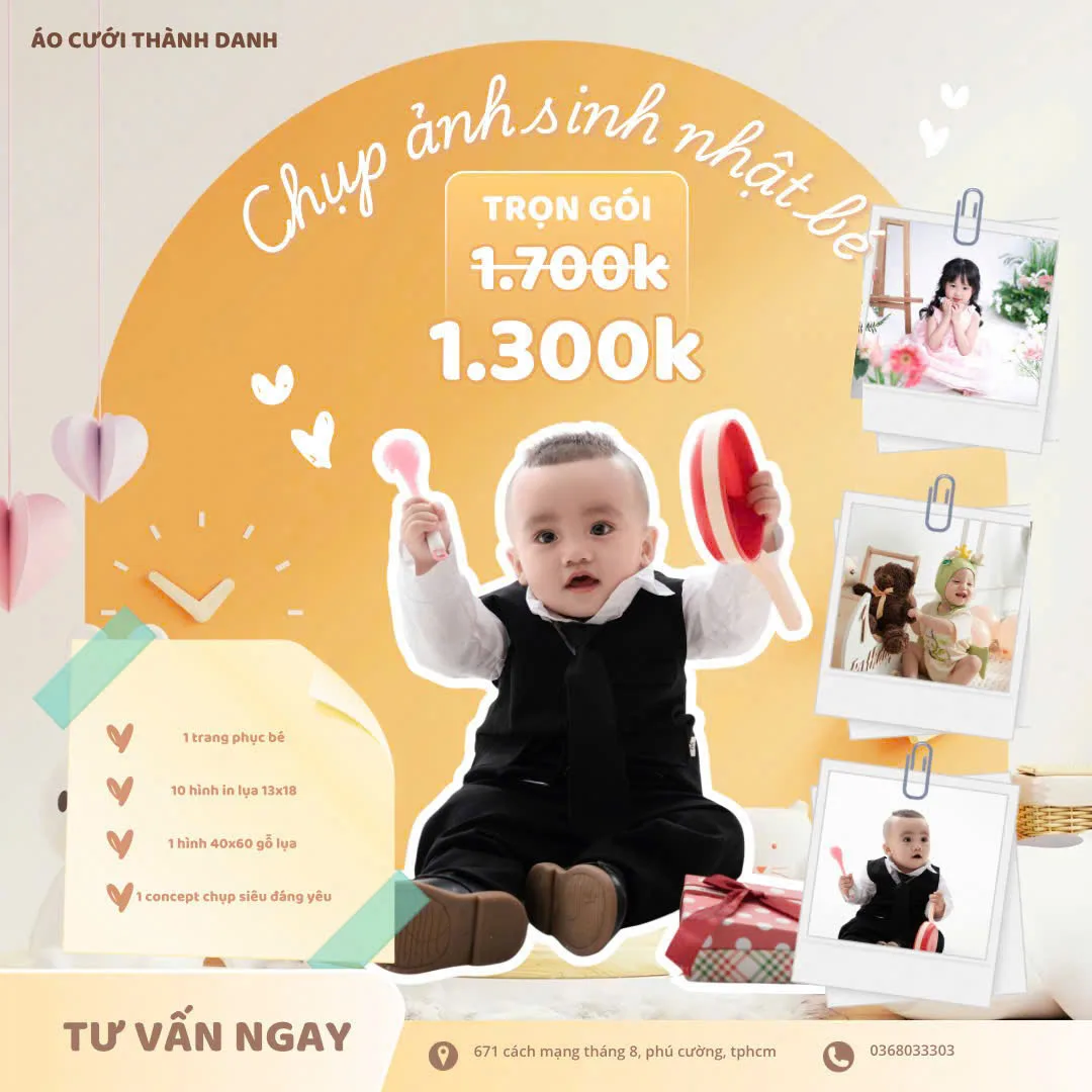 Chụp ảnh sinh nhật cho bé 